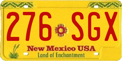 NM license plate 276SGX