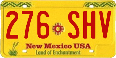 NM license plate 276SHV