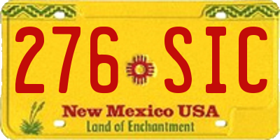 NM license plate 276SIC