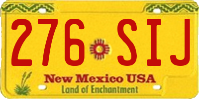 NM license plate 276SIJ