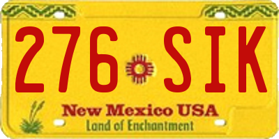 NM license plate 276SIK