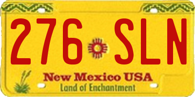 NM license plate 276SLN