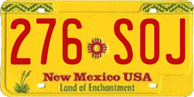 NM license plate 276SOJ