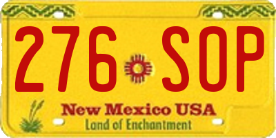 NM license plate 276SOP
