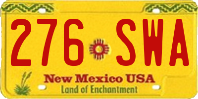 NM license plate 276SWA