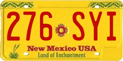 NM license plate 276SYI
