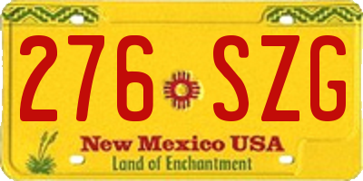 NM license plate 276SZG