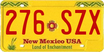 NM license plate 276SZX