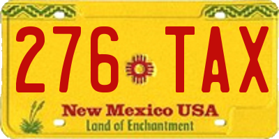 NM license plate 276TAX