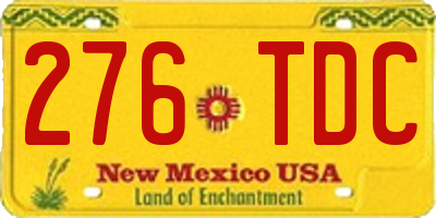 NM license plate 276TDC
