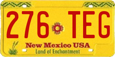 NM license plate 276TEG