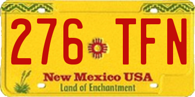 NM license plate 276TFN