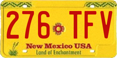 NM license plate 276TFV