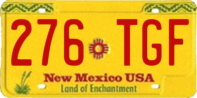 NM license plate 276TGF