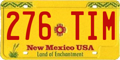 NM license plate 276TIM