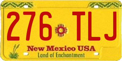 NM license plate 276TLJ