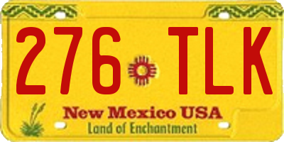 NM license plate 276TLK