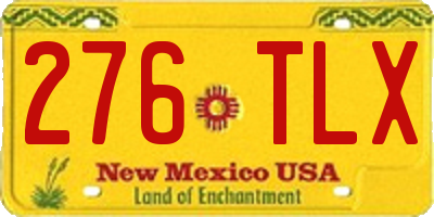 NM license plate 276TLX