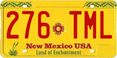 NM license plate 276TML