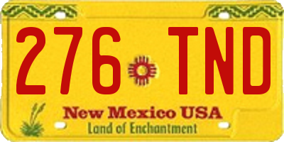 NM license plate 276TND