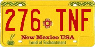 NM license plate 276TNF