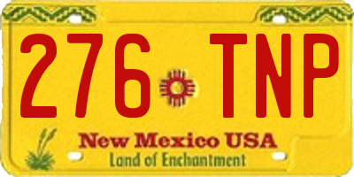 NM license plate 276TNP