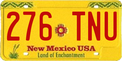 NM license plate 276TNU