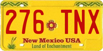 NM license plate 276TNX