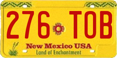 NM license plate 276TOB