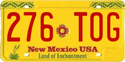 NM license plate 276TOG