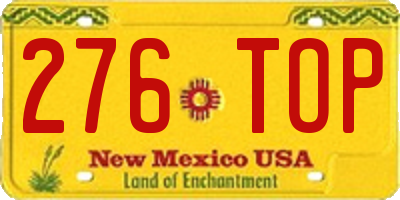 NM license plate 276TOP