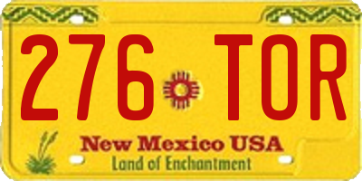 NM license plate 276TOR