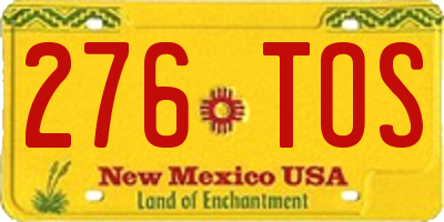 NM license plate 276TOS