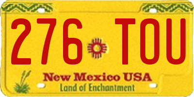 NM license plate 276TOU