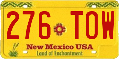 NM license plate 276TOW