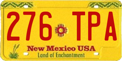 NM license plate 276TPA