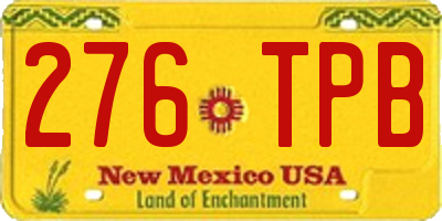 NM license plate 276TPB