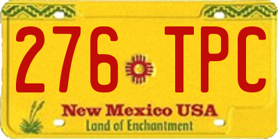 NM license plate 276TPC