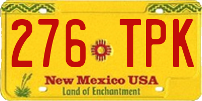 NM license plate 276TPK
