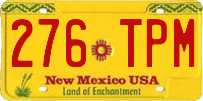 NM license plate 276TPM