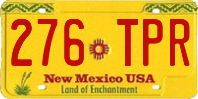 NM license plate 276TPR