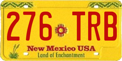NM license plate 276TRB