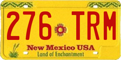 NM license plate 276TRM