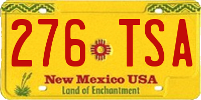 NM license plate 276TSA