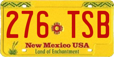 NM license plate 276TSB