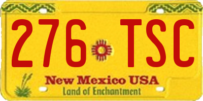 NM license plate 276TSC