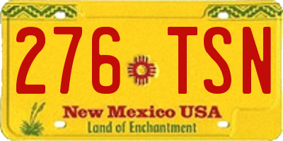 NM license plate 276TSN