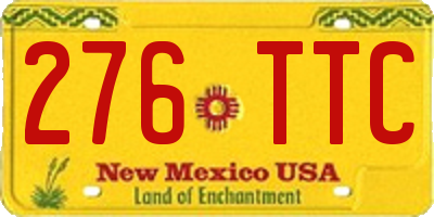 NM license plate 276TTC