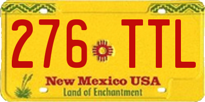 NM license plate 276TTL