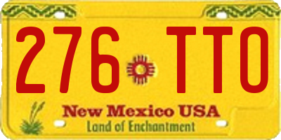 NM license plate 276TTO